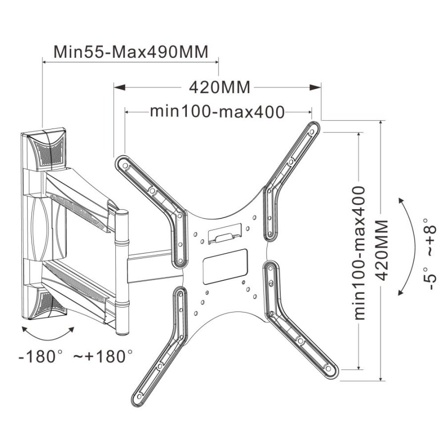 Techly ICA-PLB 271M tv-beslag 132,1 cm (52