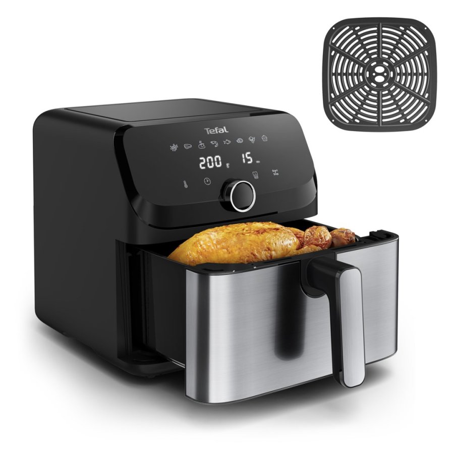 Tefal Easy Fry Mega EY855D10 frituregryde Enkelt 7,5 L Enkeltstende 2020 W Varmluftsteger Sort, Rustfrit stl #1