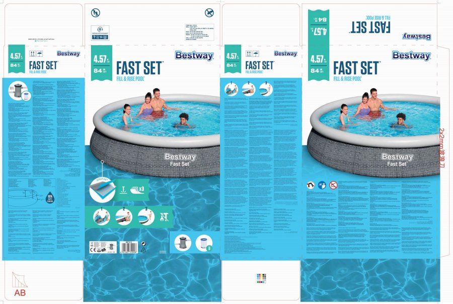 Bestway Fast Set 57313 swimmingpool til over jorden Indrammet pool Rund 9677 L Gr� #10