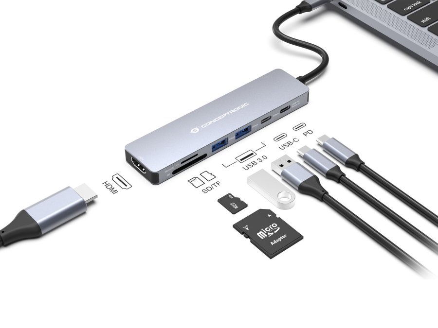Conceptronic DONN28G dockingstation Ledningsf�rt USB 3.2 Gen 1 (3.1 Gen 1) Type-C Gr� #3