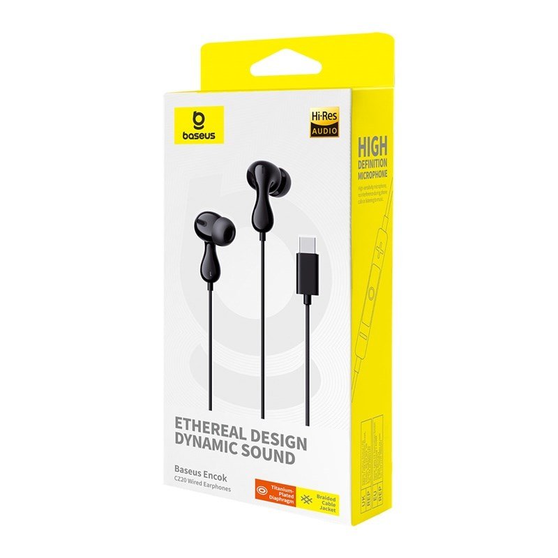 Baseus Encok CZ20 Headset Ledningsfrt I rerne Opkald/musik USB Type-C Sort #7