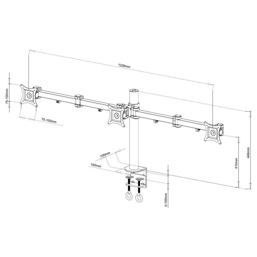 Techly ICA-LCD 482-T skrmbeslag og -stativer 61 cm (24