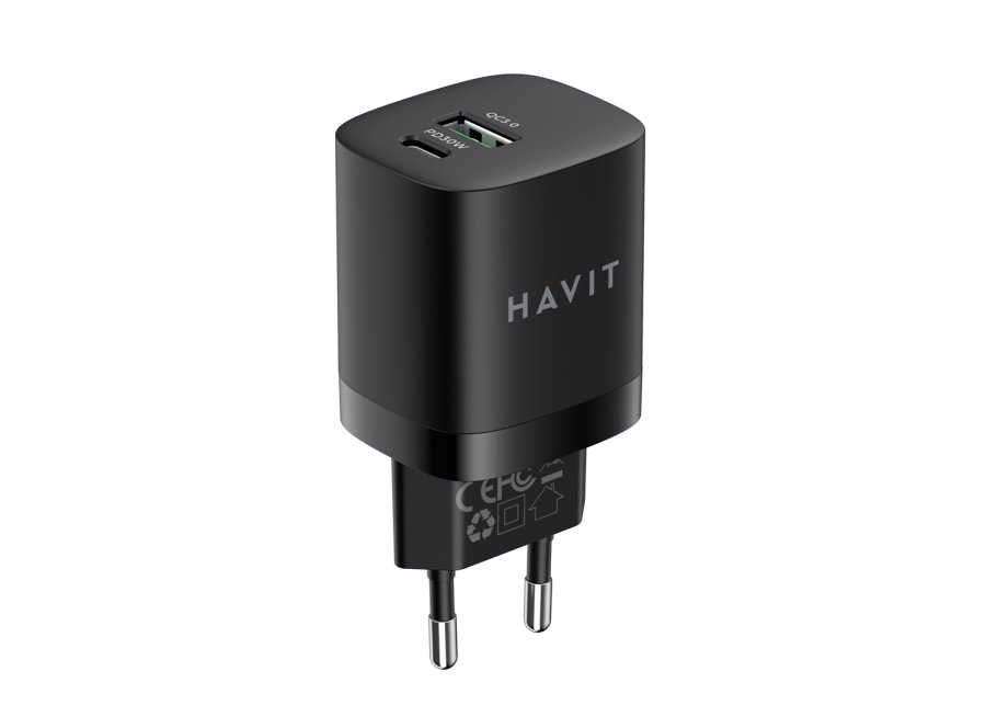 Havit UC30 EU - GaN rejseoplader med to porte 33 W, sort #3