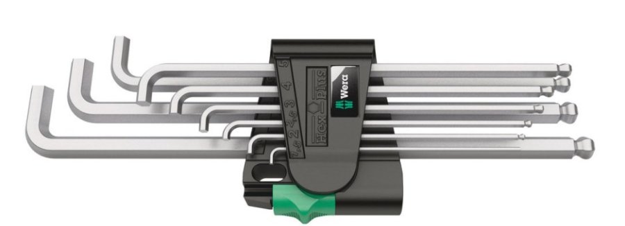 Wera 950/9 Hex-Plus 4 Vinkelnglest, metrisk, stelforkromet #1