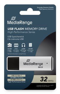 MediaRange MR1900 USB-n�gle 32 GB USB Type-A 3.2 Gen 1 (3.1 Gen 1) Sort, S�lv #4