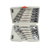 FLAT WRENCH SET 12pcs.8-19 SILVER-CASE #2