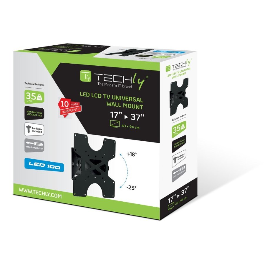 Techly ICA-LCD 113-BK tv-beslag 94 cm (37