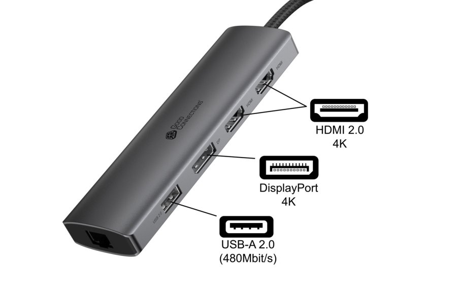 Alcasa HUB-C001A interface hub USB Type-C 5000 Mbit/s Anthracit #4