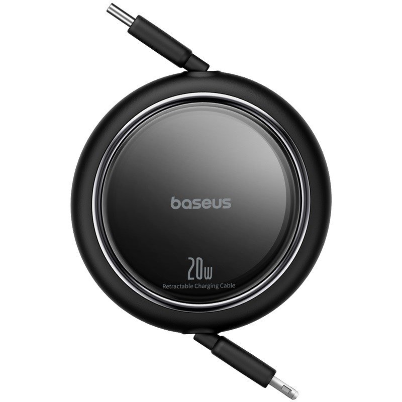Baseus Free2Pull Udvideligt USB C til iP Ligtning hurtigopladningskabel 1 m 20 W Sort #1