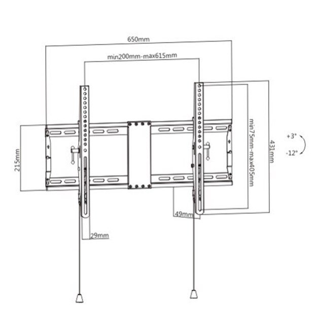 Gembird WM-80T-01 tv-beslag 2,03 m (80