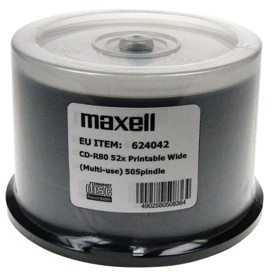 MAXELL CD-R 700MB 52x80 min, spindel, printbar disk #1