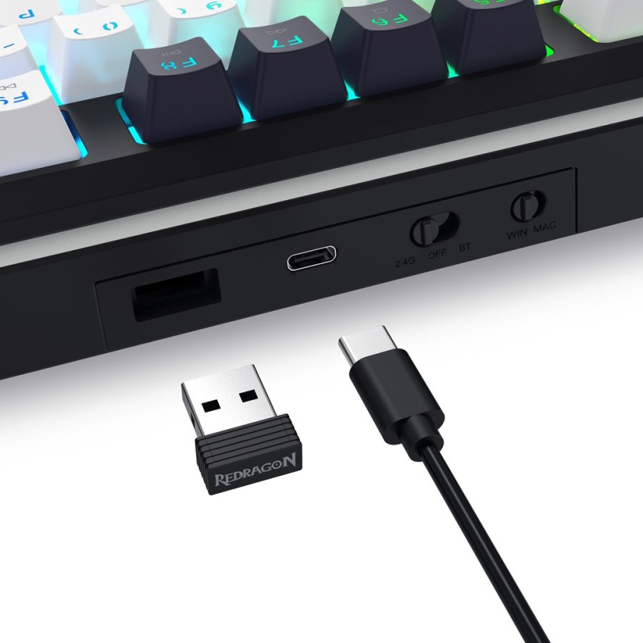 REDRAGON K746WB-RGB-PRO tastatur USB + RF Wireless + Bluetooth Sort #5