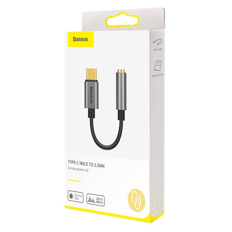 Baseus L54 kabel til mobiltelefon Sort, Gr� USB C 3.5mm #8