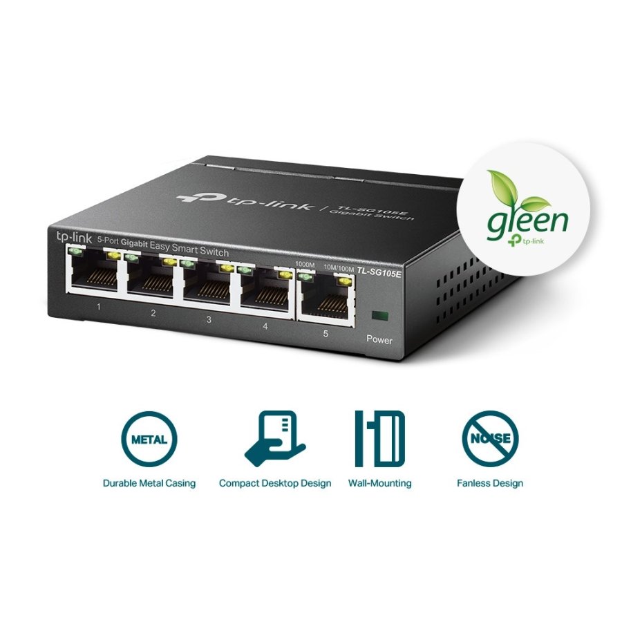 TP-Link TL-SG105E netv�rksswitch Administreret L2 Gigabit Ethernet (10/100/1000) Sort #5