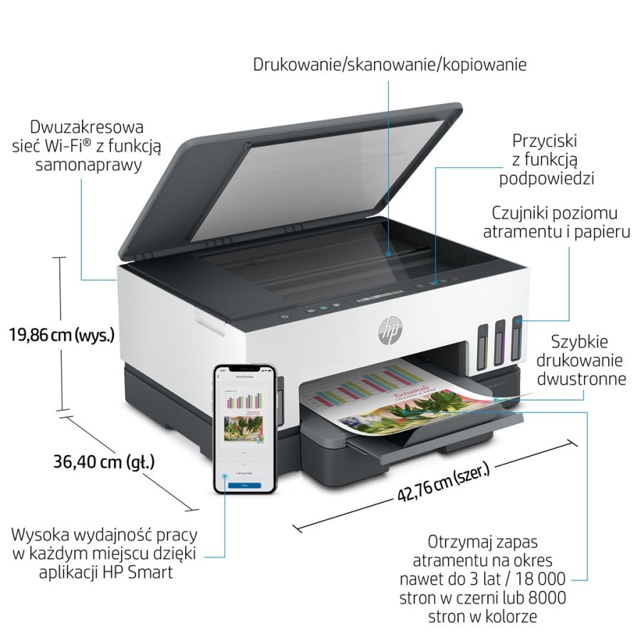 HP Smart Tank 720 All-in-One Termisk inkjet A4 4800 x 1200 dpi 15 sider pr. minut Wi-Fi #6
