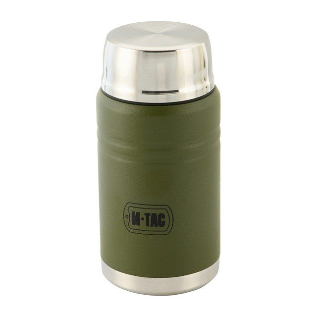 M-Tac UN-R02-750A Termos til mad med sammenklappelig ske i rustfrit stl, 750 ml, olivenfarvet #1