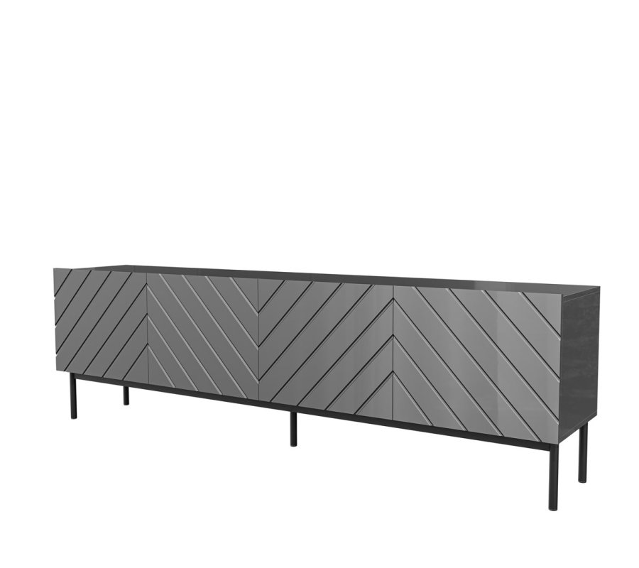 ABETO RTV kabinet p sort stlramme 200x42x60 grafit/blank grafit #1
