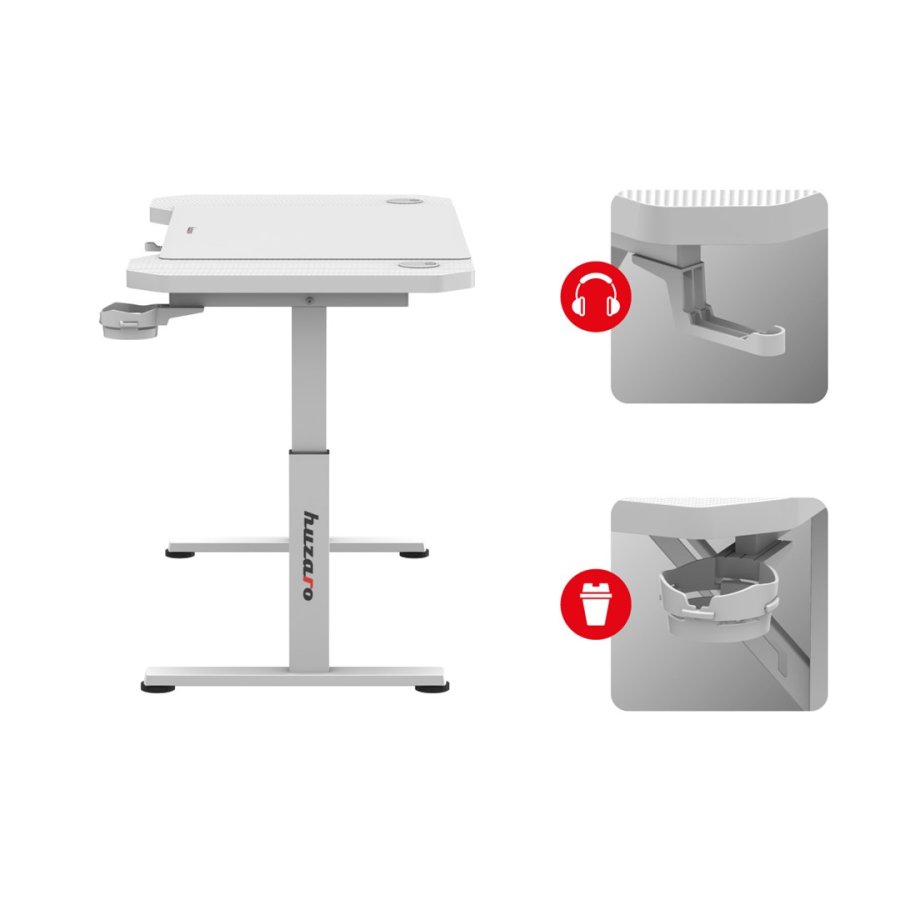 Huzaro Hero 2.6 Hvidt gaming-skrivebord #6