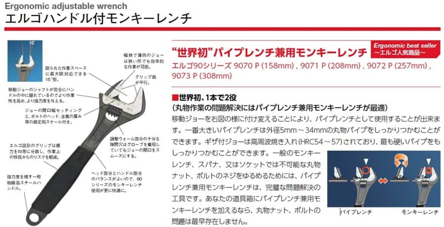 Bahco 9031-T justerbar skruen�gle Justerbar svenskn�gle #5