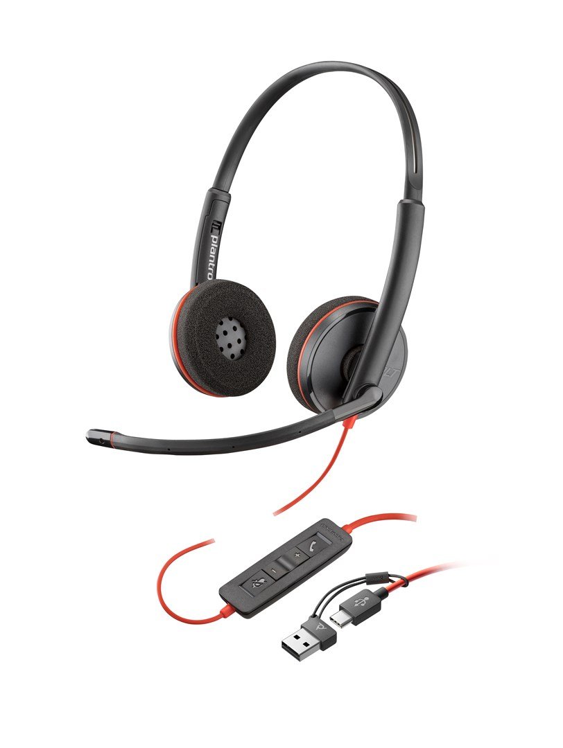 Poly Blackwire 3220 Stereo USB-C Headset +USB-C/A Adapter #1