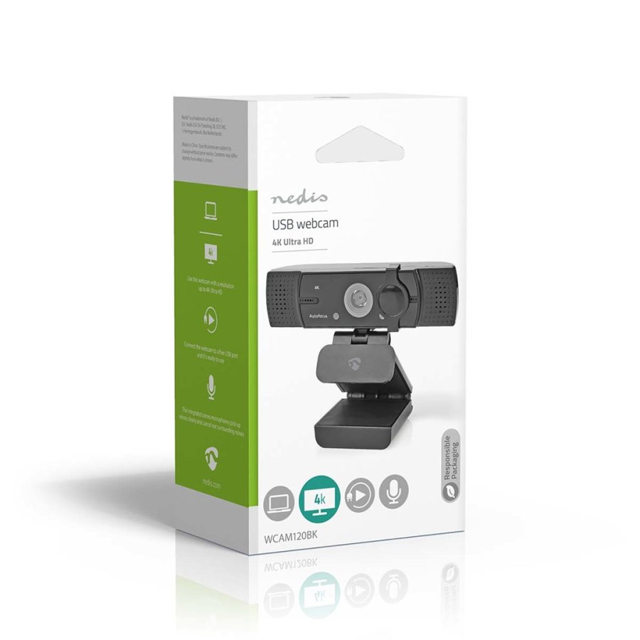Nedis WCAM120BK webcam 8,3 MP 3840 x 2160 pixel USB 2.0 Sort #10