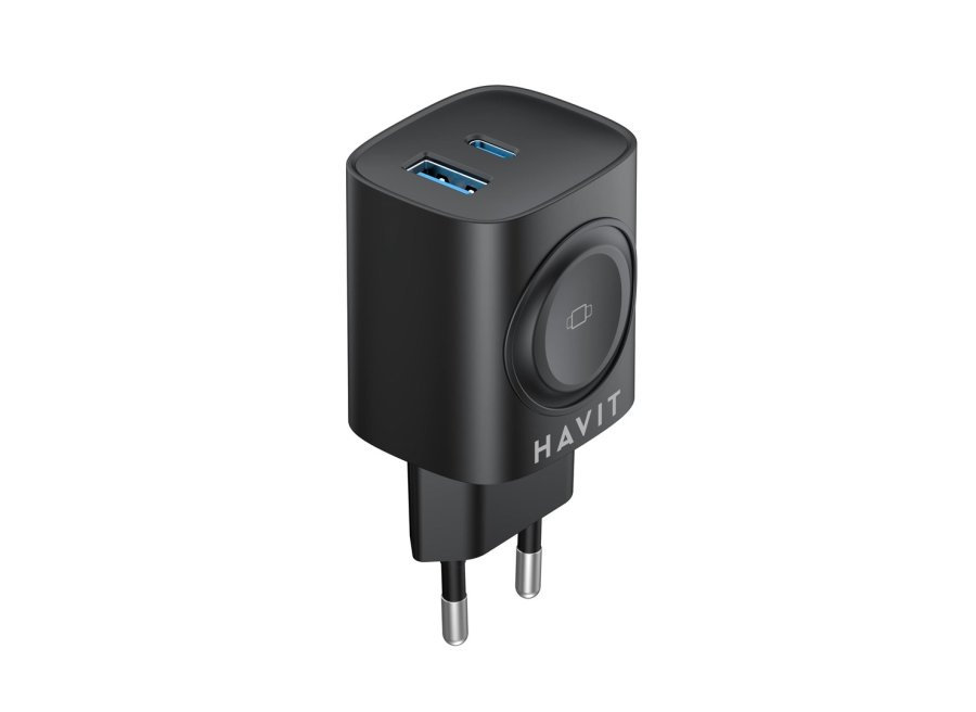 Havit UC132 EU - GaN 22 W dobbeltport-oplader med mulighed for trdls opladning, sort #5