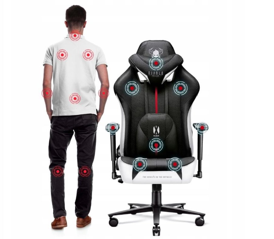 DiabloX-PLAYER 2.0. normal gamingstol hvid og sort #13