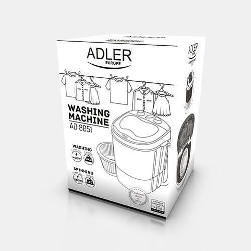 Adler AD 8051 vaskemaskine Top-indlsning 3 kg Bl, Hvid #13