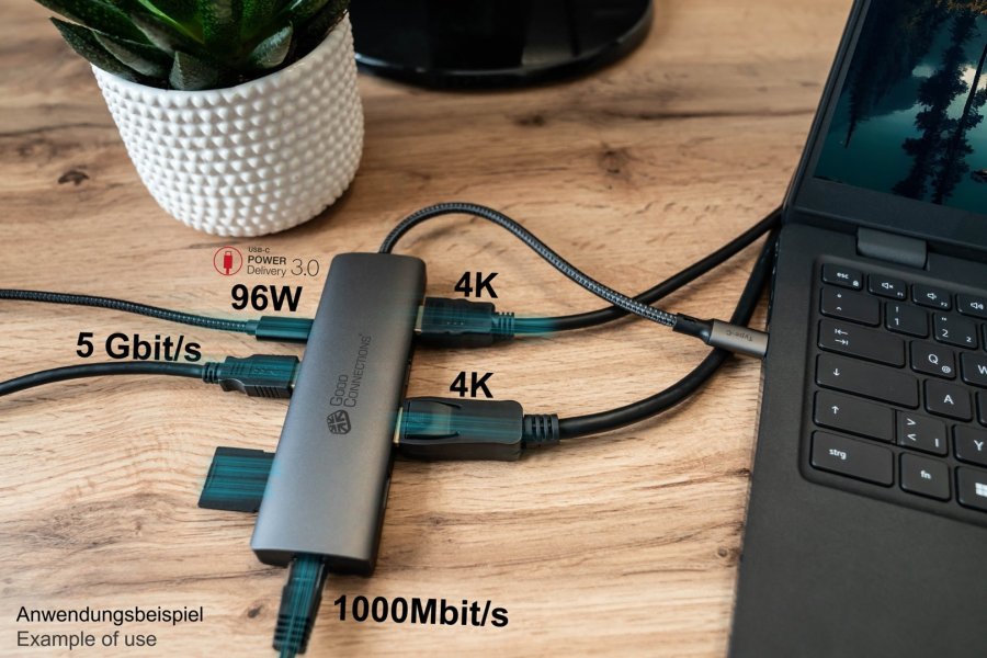 Alcasa HUB-C001A interface hub USB Type-C 5000 Mbit/s Anthracit #6