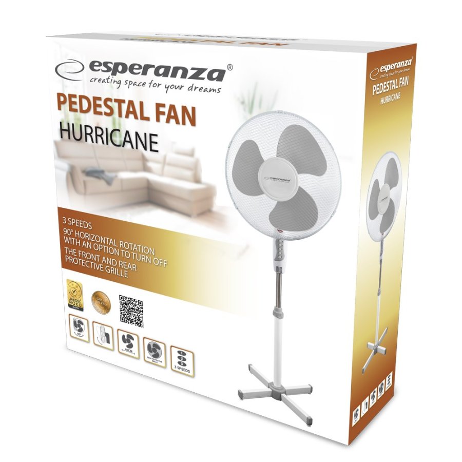 Esperanza EHF001WE ventilator Gr, Hvid #10