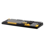 F108-tastatur med gasket-design i gr�, orange og m�rkegr� med Volcano-switches og RGB-belysning  AULA #11
