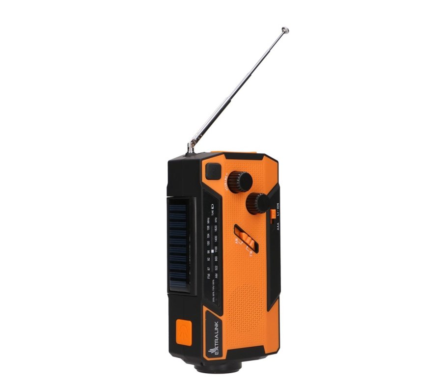 Extralink RADIO AWARYJNE SOLARNE Z KORBKA DYNAMO POWERBANK 4000MAH Z LATARKA SOS SR-4000 B�rbar Analog Sort, Orange #5