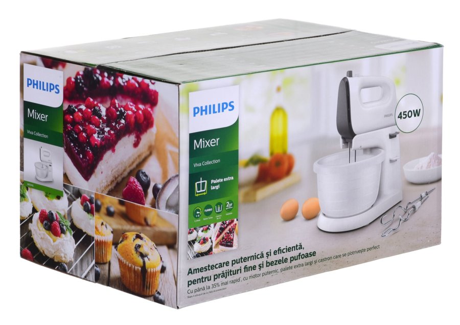 Philips Viva Collection HR3745/00 450 W, 5 hastigheder + turbo, automatisk drevet 3 l skl, mixer #8
