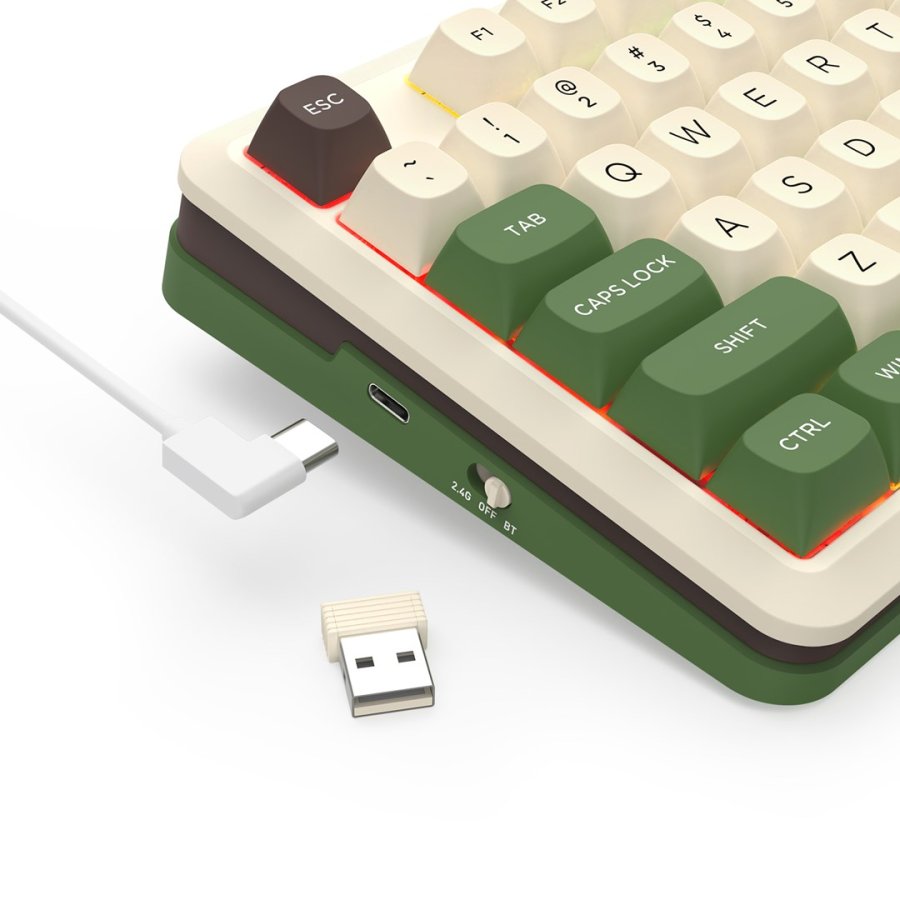 REDRAGON K681CGC-RGB-PRO Cyrus tastatur USB + RF Wireless + Bluetooth Hvid, Gr�n #8