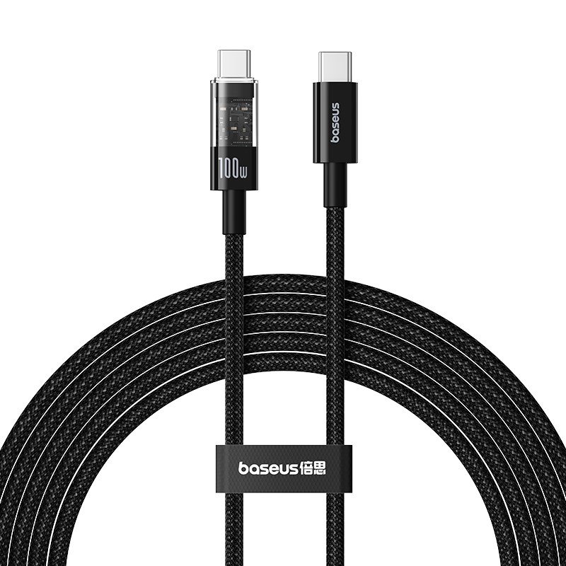 Baseus Gem USB C til USB C hurtigopladningskabel 2 m 100 W Sort #1