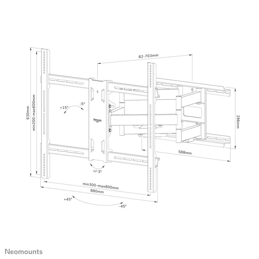 Neomounts WL40S-950BL18 skrmbeslag og -stativer 2,79 m (110
