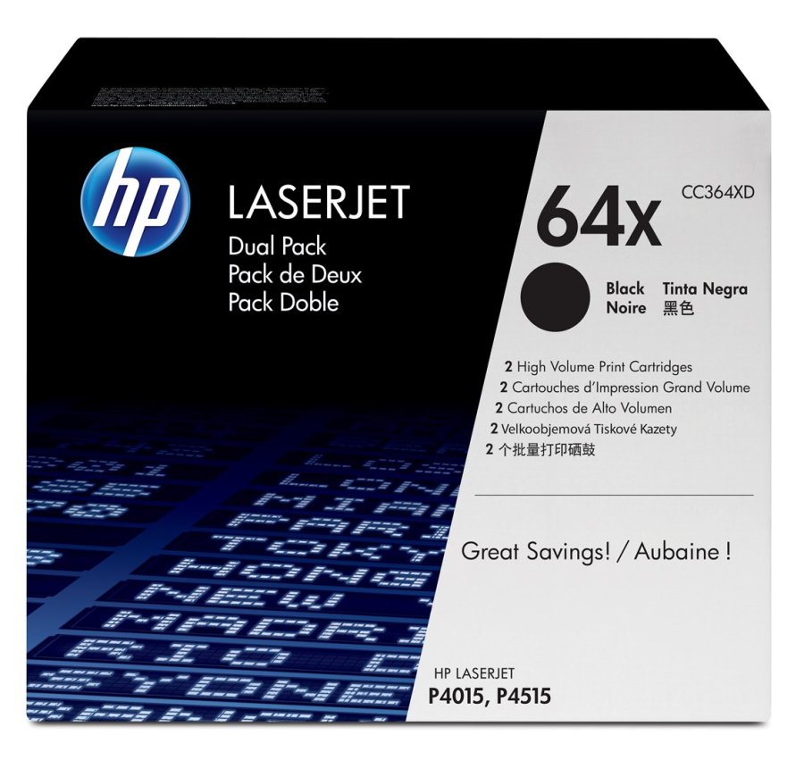 HP Originale 64X LaserJet-tonerpatroner med h�j kapacitet, sort, 2-pak #1