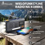 Extralink RADIO AWARYJNE BLUETOOTH SOLARNE Z KORBKA DYNAMO POWERBANK 4000MAH Z LATARKA SOS BT-4000 B�rbar Analog & digital Sort, Orange #4