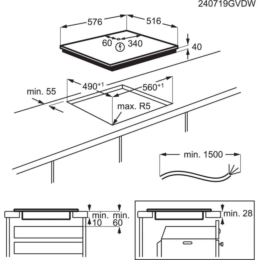 AEG TN64RA06XB Sort Indbygget 60 cm Keramisk 4 zone(s) #6