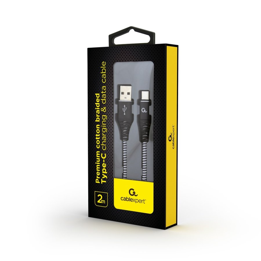 Gembird CC-USB2B-AMCM-2M-BW USB-kabel USB 2.0 USB A USB C Sort, Hvid #2