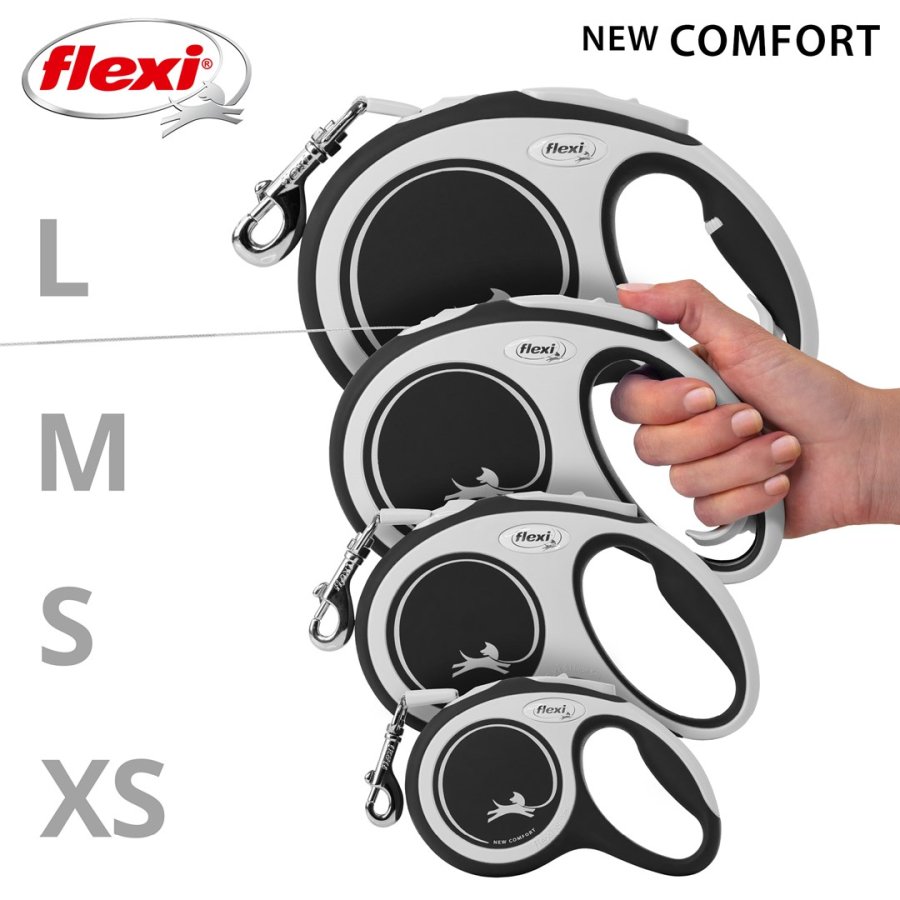 Flexi New COMFORT 8 m Sort, Gr Hund Fleksibel hundesnor #5