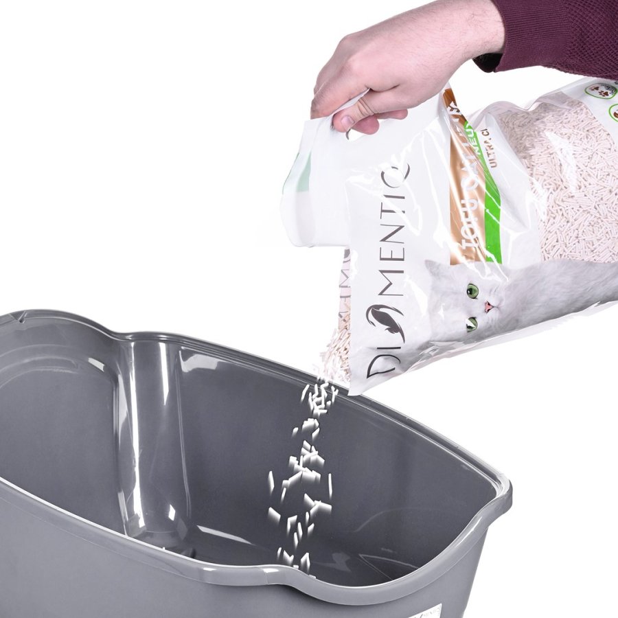 DIAMENTIQ BAYA white/light grey -  kattebakke - 55,5 x 40 x 38,7 cm #11