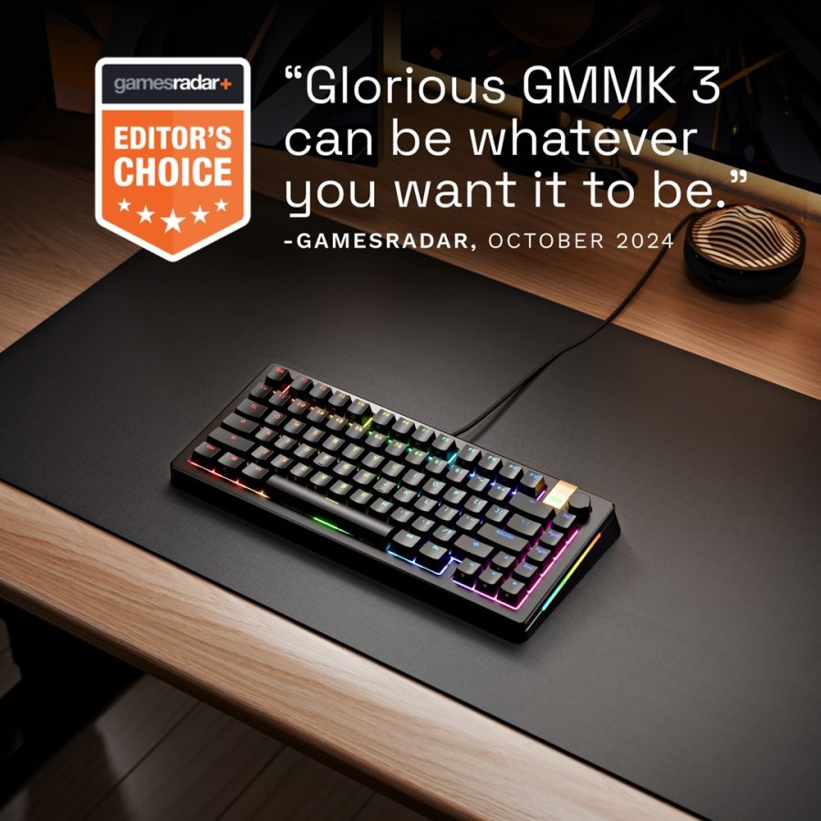 Glorious Gaming GMMK 3 PRO HE 75% Prebuilt tastatur Spil USB QWERTY US engelsk Sort #15
