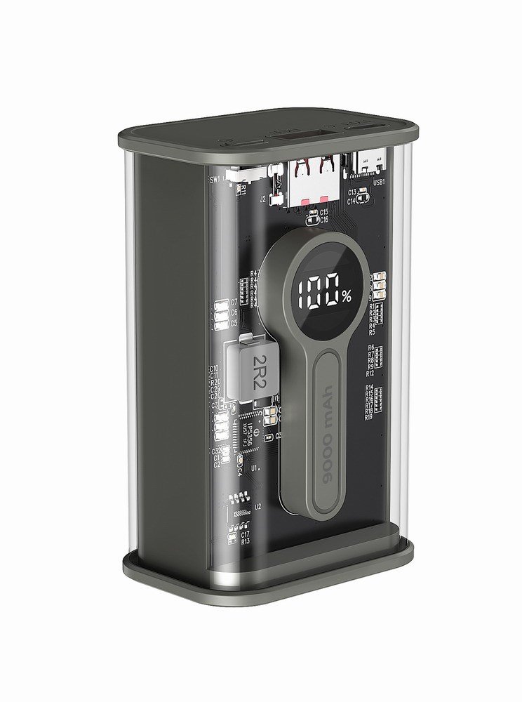 Gembird PB09-TQC3-01 powerbank Lithium polymer (LiPo) 9000 mAh Sort, Transparent #7
