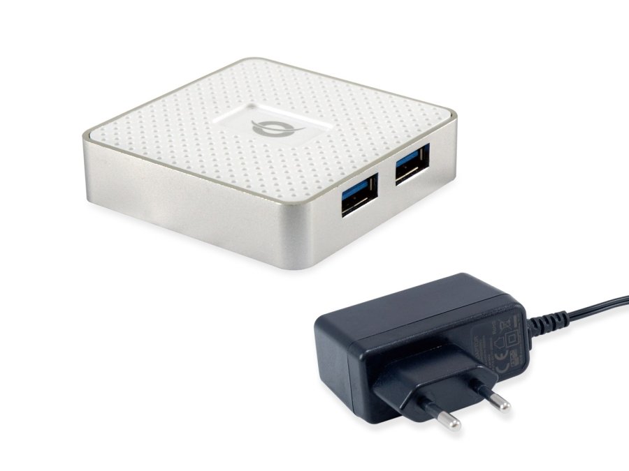 Conceptronic HUBBIES03W interface hub USB 3.2 Gen 1 (3.1 Gen 1) Micro-B 5000 Mbit/s Hvid #1