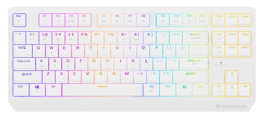 GENESIS Thor 230 TKL tastatur Spil USB + RF Wireless + Bluetooth QWERTY US engelsk Hvid #16