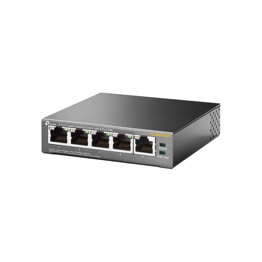 TP-Link TL-SG1005P Ikke administreret Gigabit Ethernet (10/100/1000) Str�m over Ethernet (PoE) Sort #3