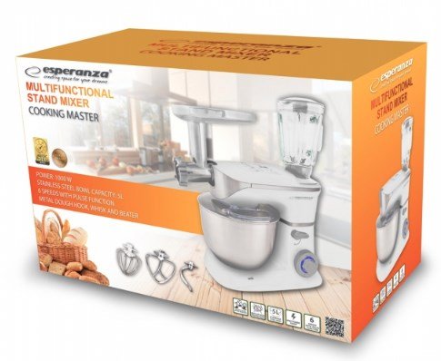 Esperanza EKM025 foodprocessor 1000 W 5 L Rustfrit stl, Hvid #5