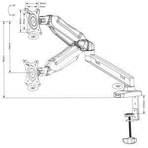 Maclean MC-860 skrmbeslag og -stativer 68,6 cm (27