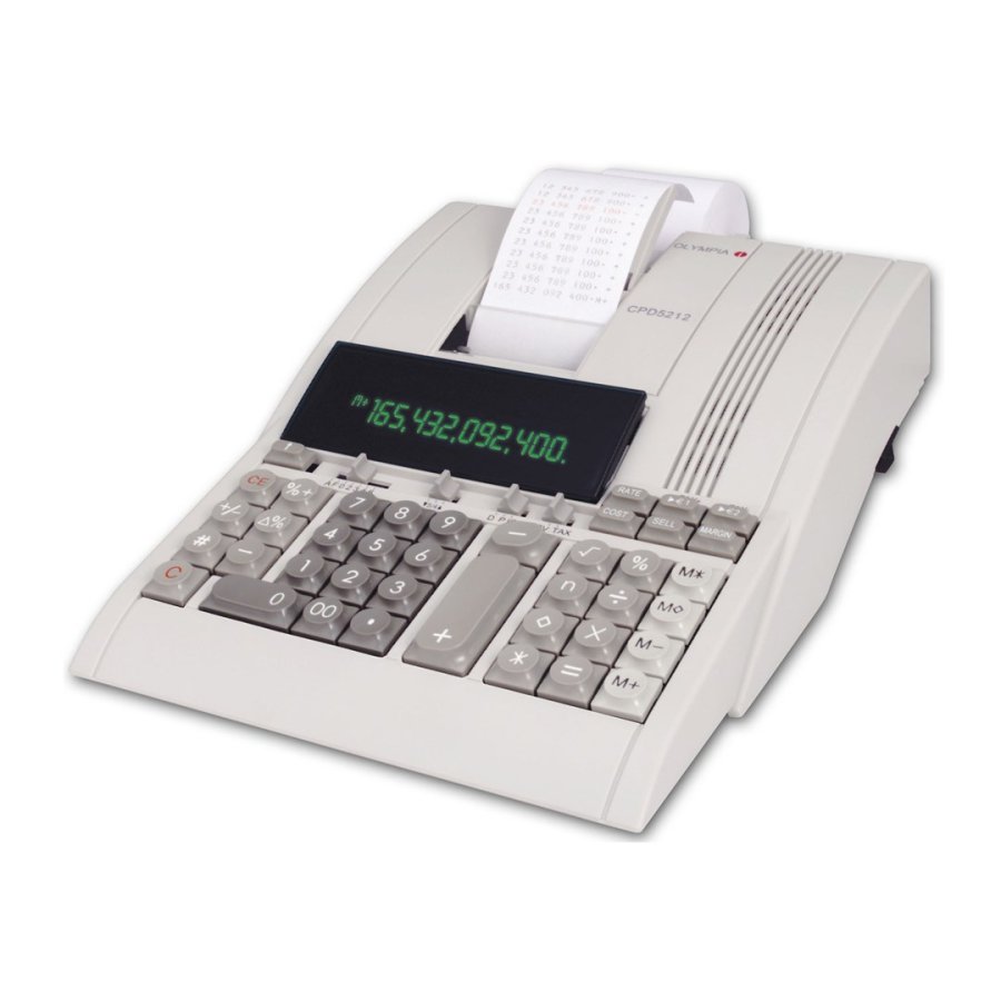 Olympia CPD 5212 regnemaskine Desktop Udskrivning Hvid #1
